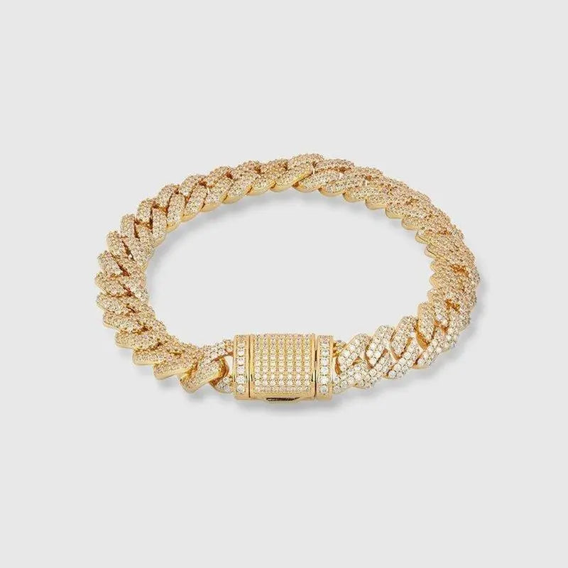 DIAMOND PRONG CUBAN BRACELET 8MM