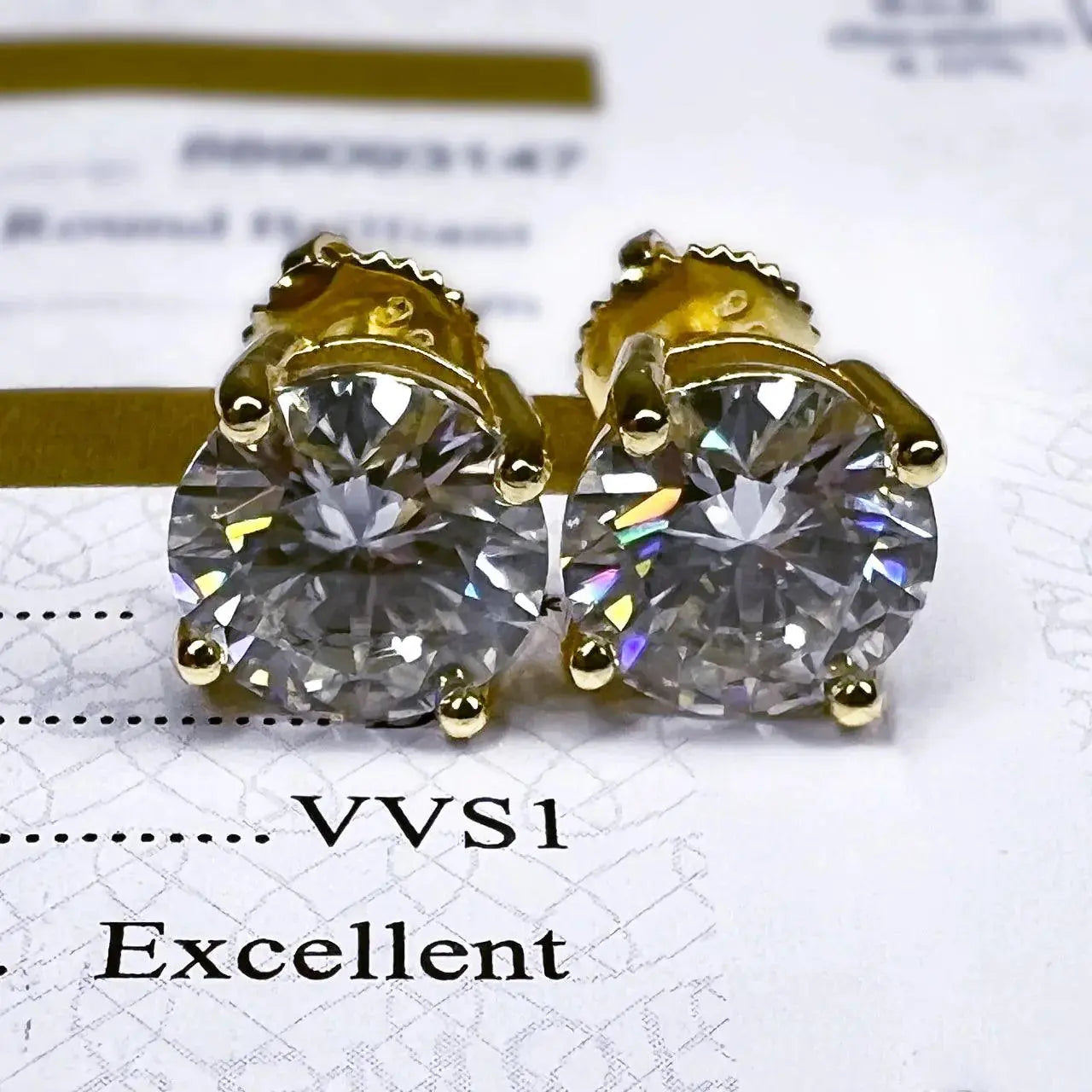 VVS ROUND STUD EARRINGS 5MM - Gold Vermeil