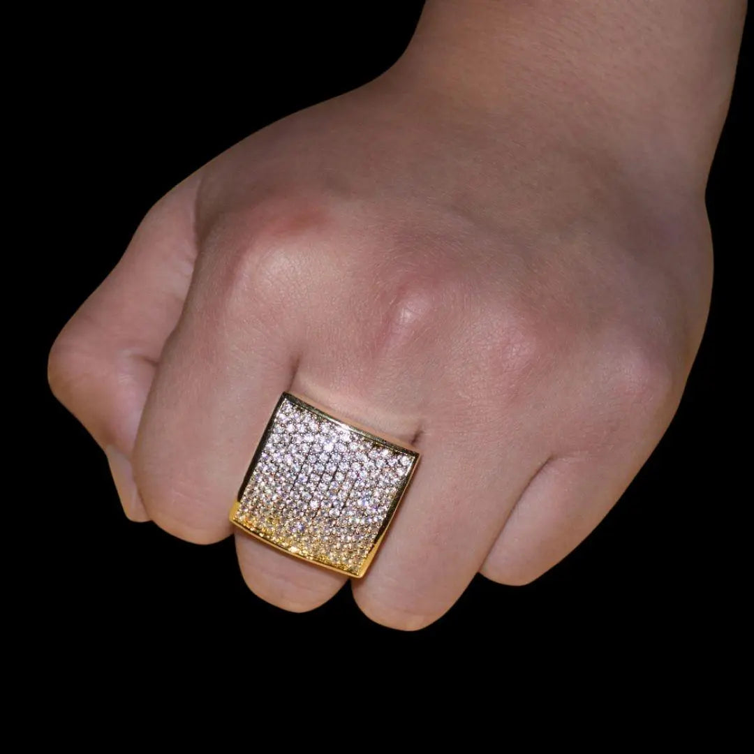 Oval Square Iced Out Ring