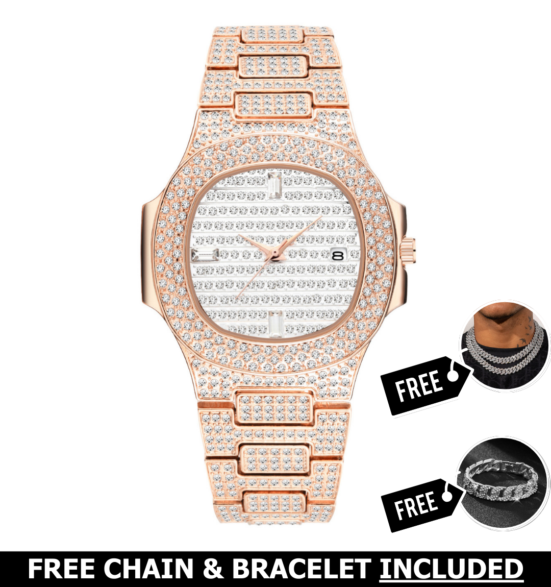 Citrine Iced Out Watch