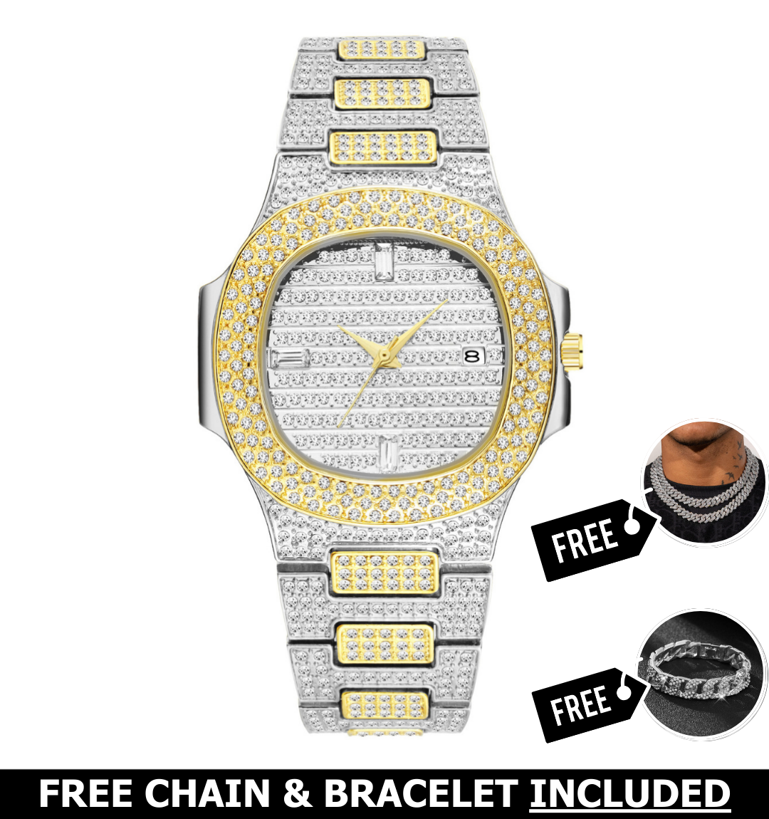 Citrine Iced Out Watch