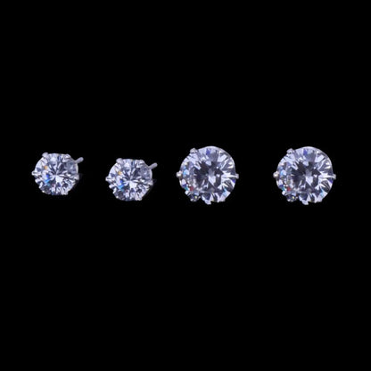VVS Round Iced Out Stud Earrings