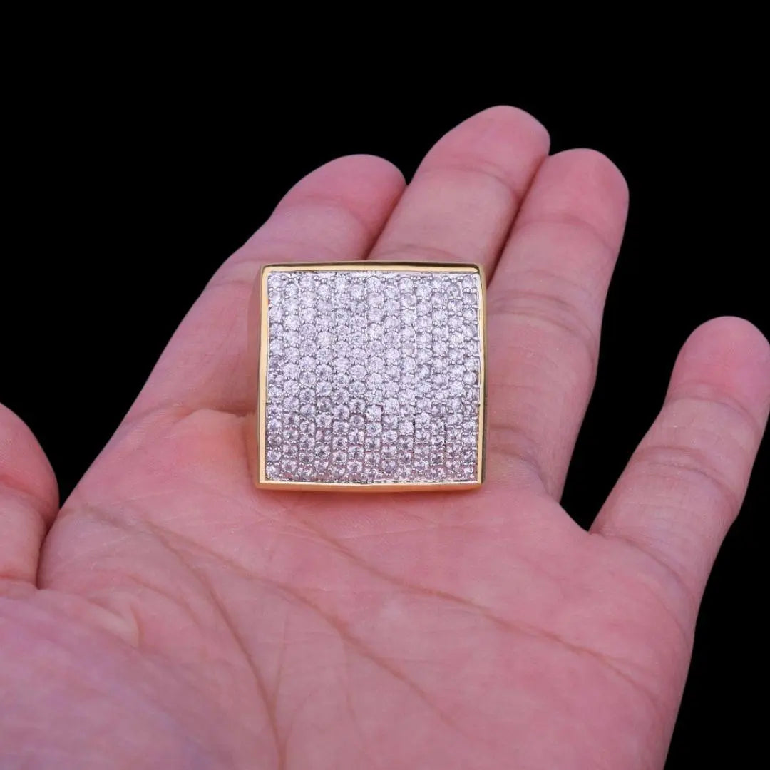 Oval Square Iced Out Ring