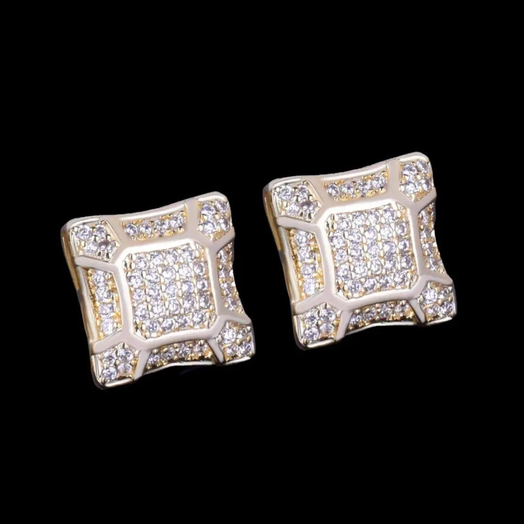 11MM Sunshine Iced Out Stud Earrings