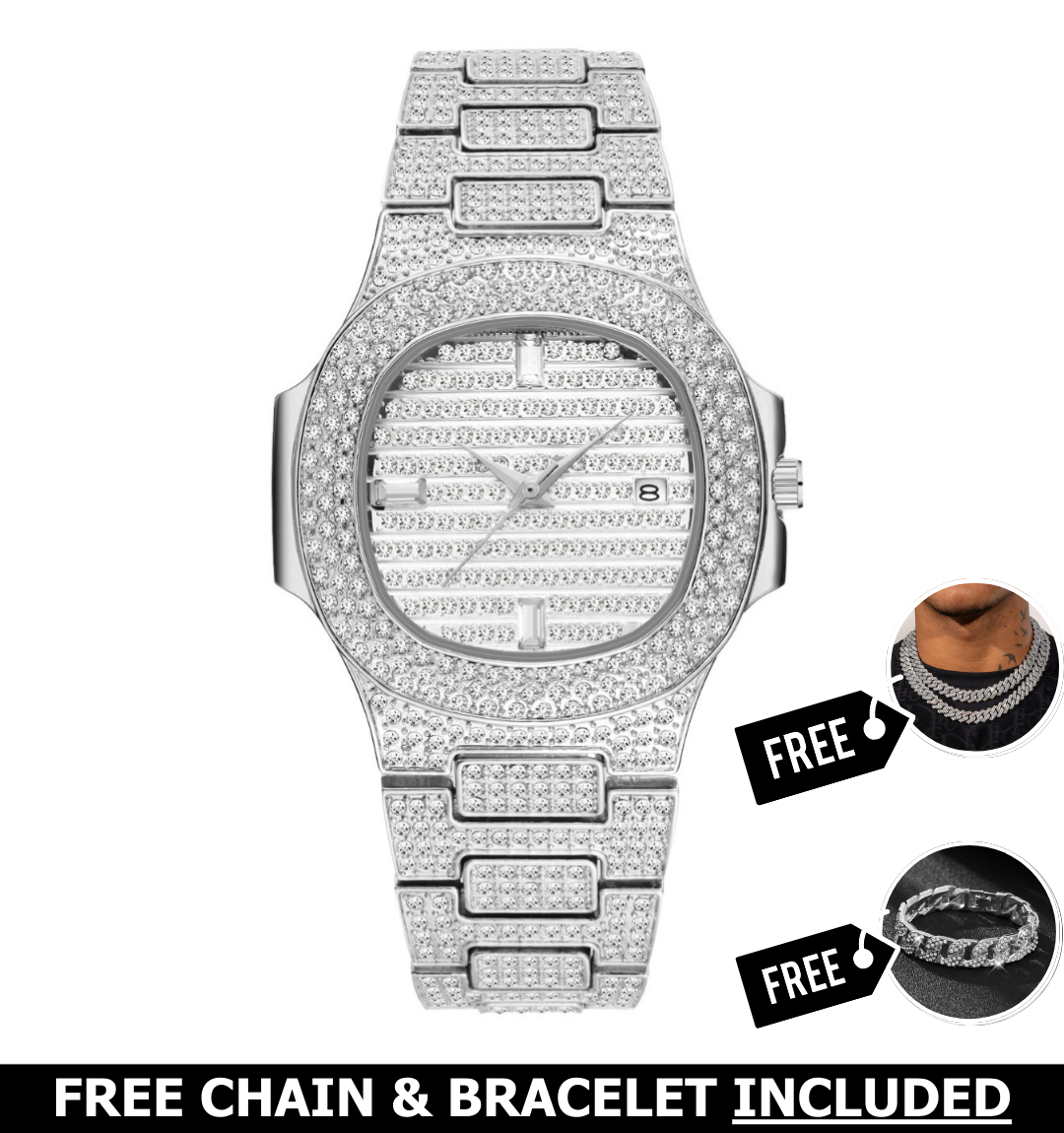 Citrine Iced Out Watch