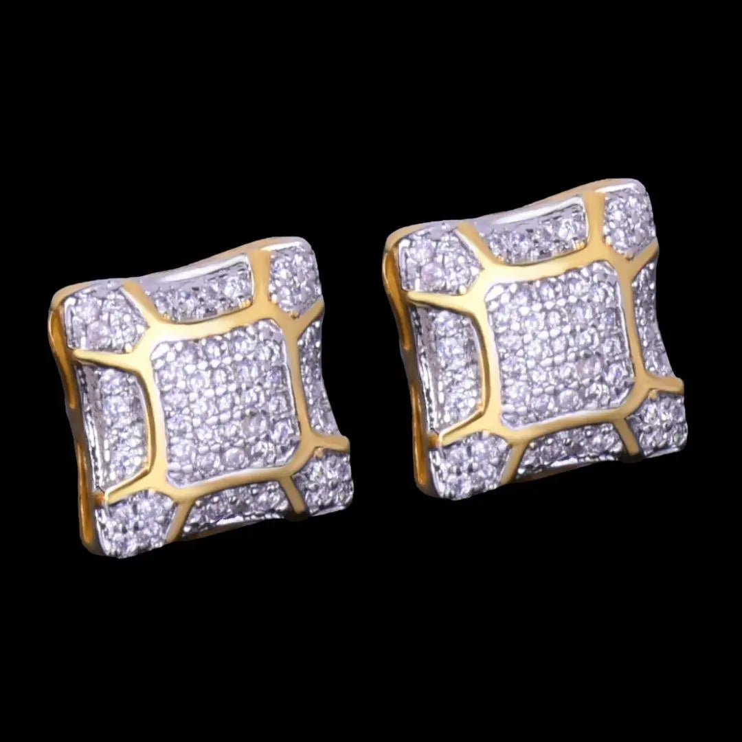 11MM Sunshine Iced Out Stud Earrings