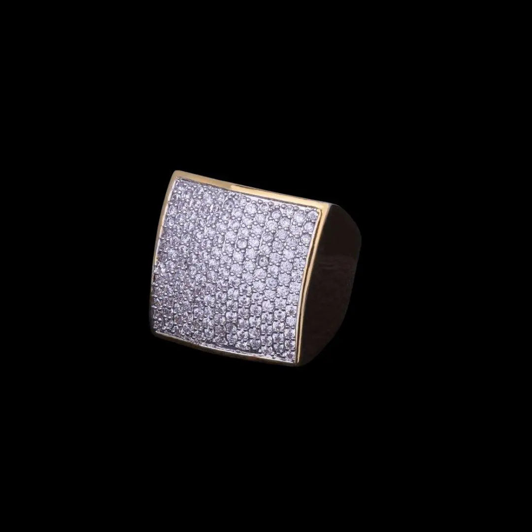 Oval Square Iced Out Ring