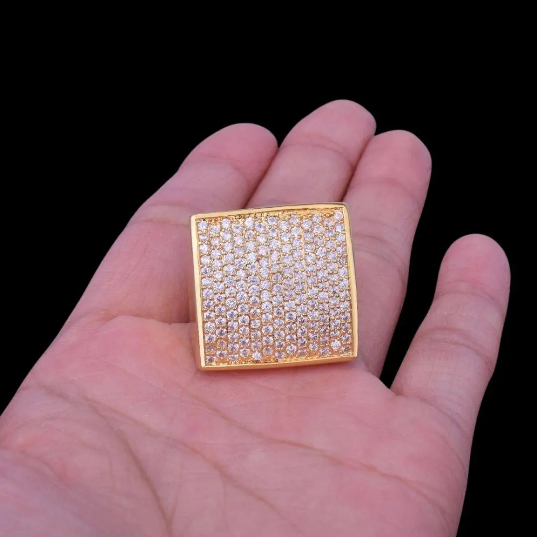 Oval Square Iced Out Ring