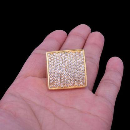 Oval Square Iced Out Ring