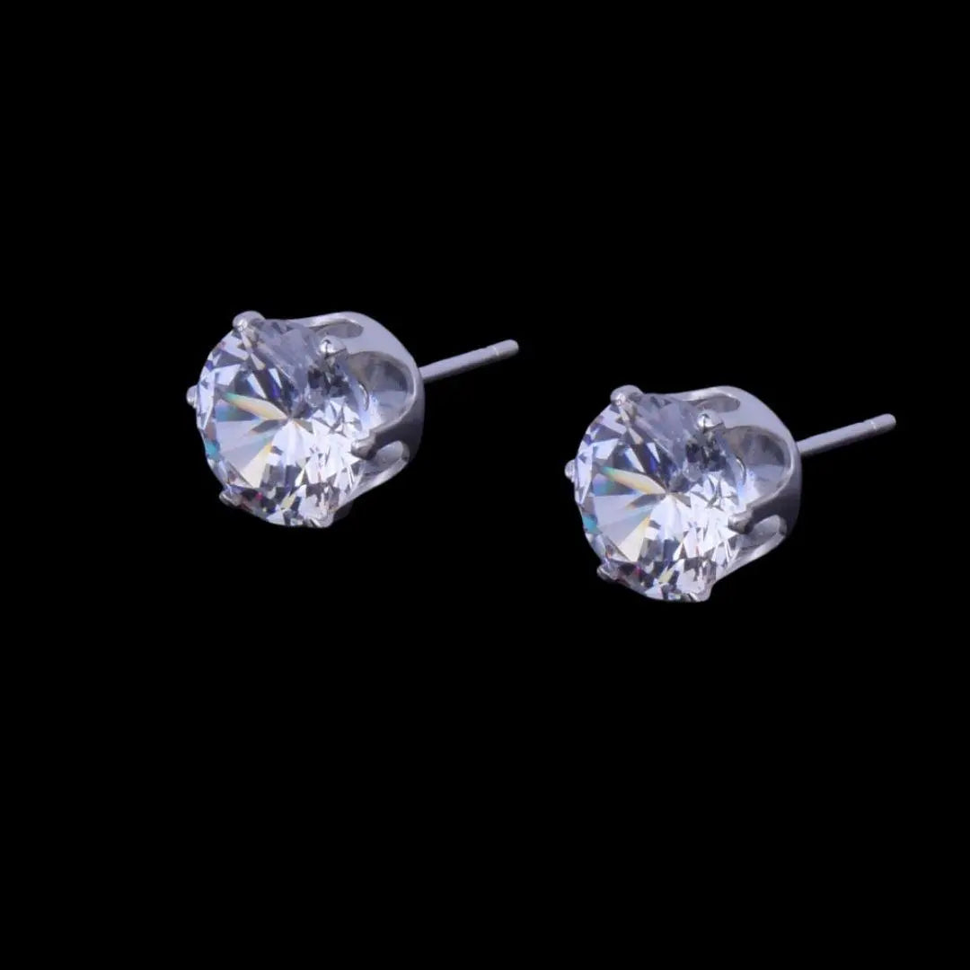 VVS Round Iced Out Stud Earrings