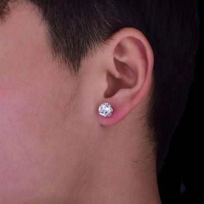VVS Round Iced Out Stud Earrings