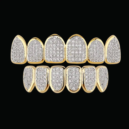 6 Top and Bottom Iced Out Grillz