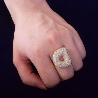 A-Z Initial Custom Letter Iced Out Ring