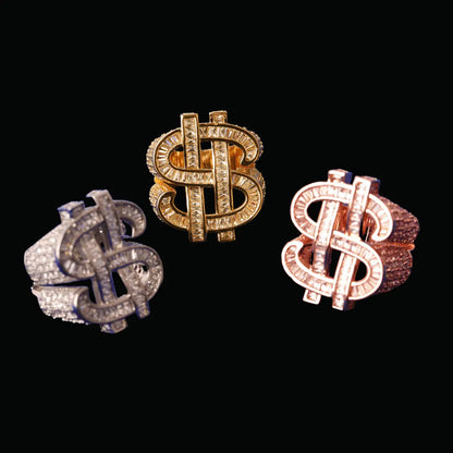 Dollar Sign Iced Out Ring