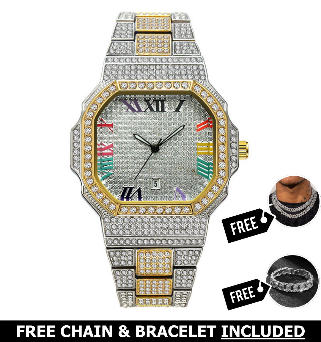 Prestige Rainbow Iced Out Watch