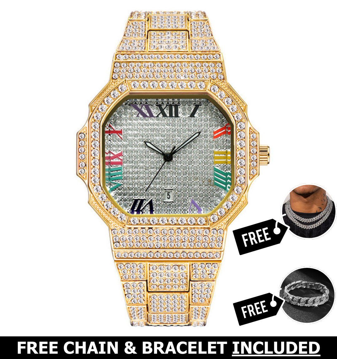 Prestige Rainbow Iced Out Watch