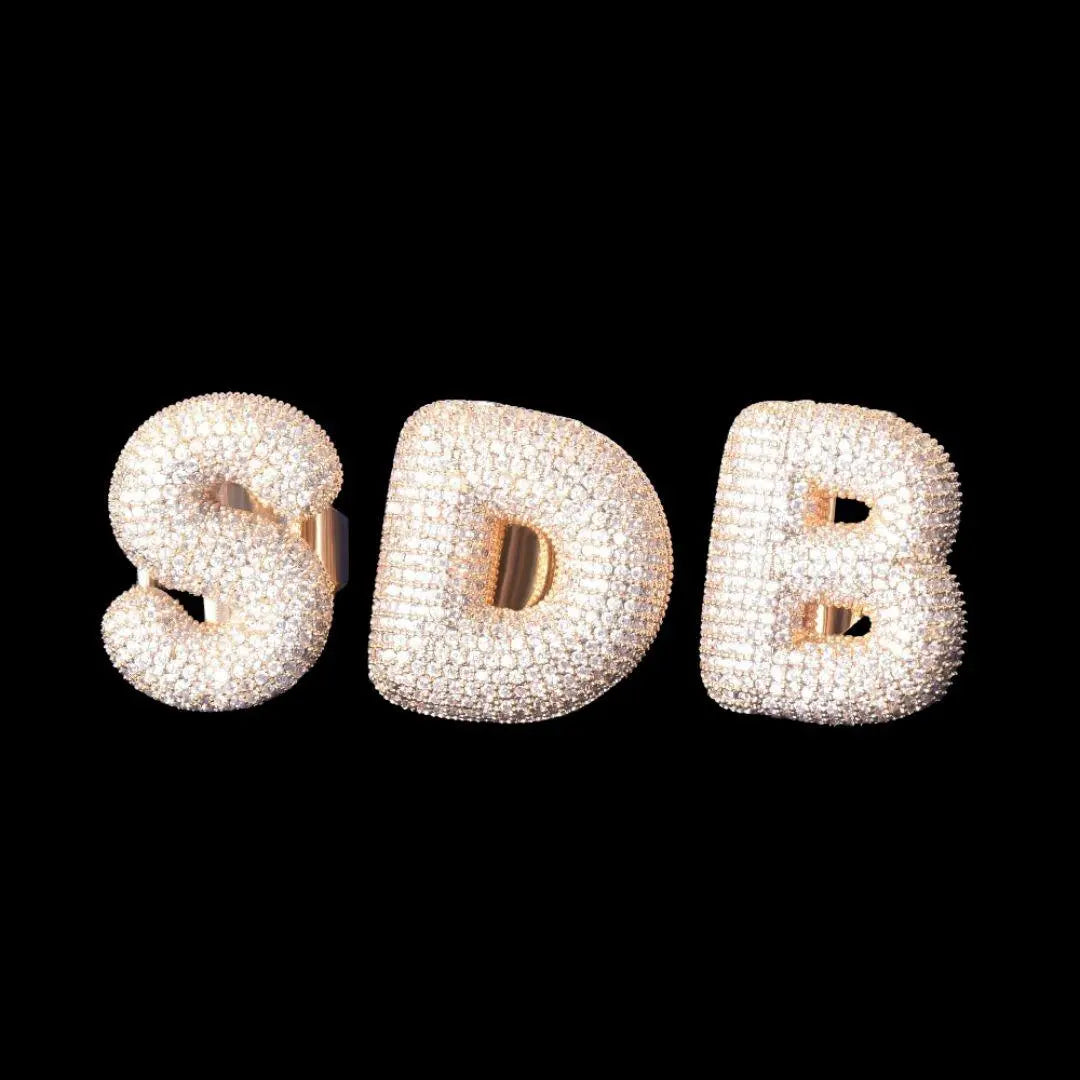 A-Z Initial Custom Letter Iced Out Ring