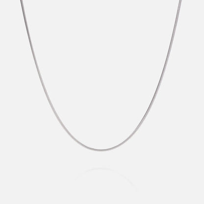 3mm Round Snake Chain - White Gold
