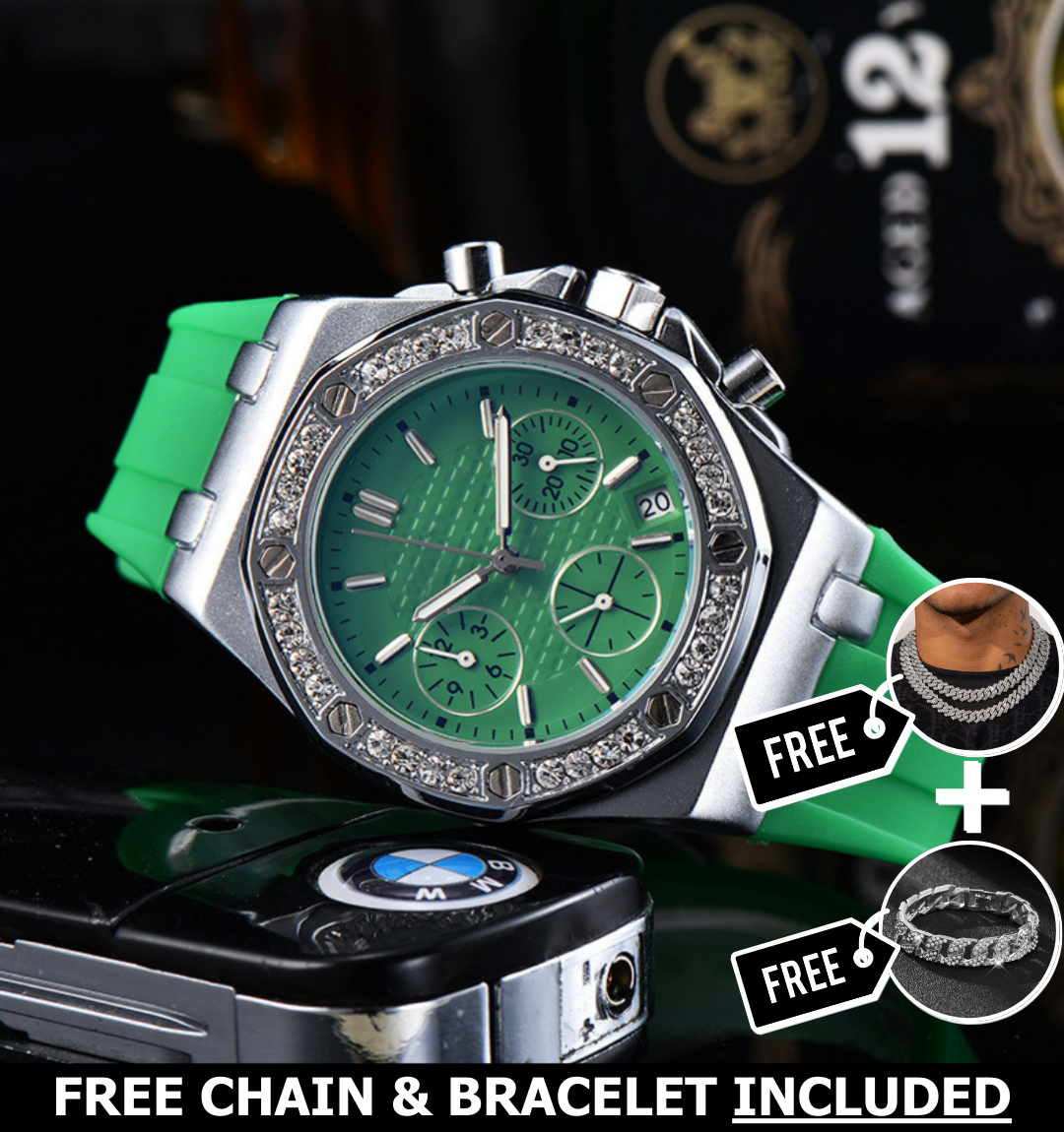 Royale Ice Bezel Chronograph Watch