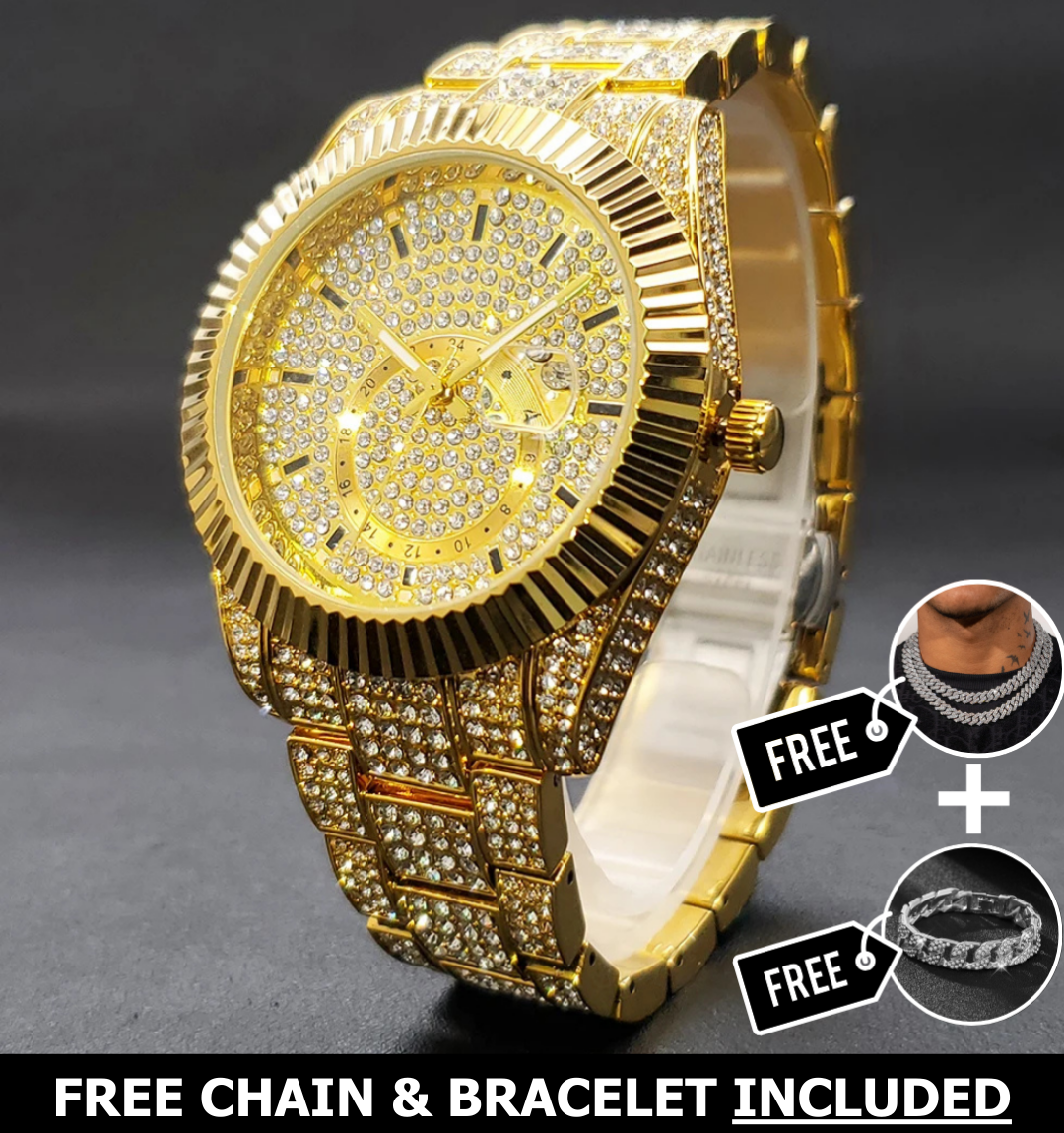 Chrono Iced Out Watch