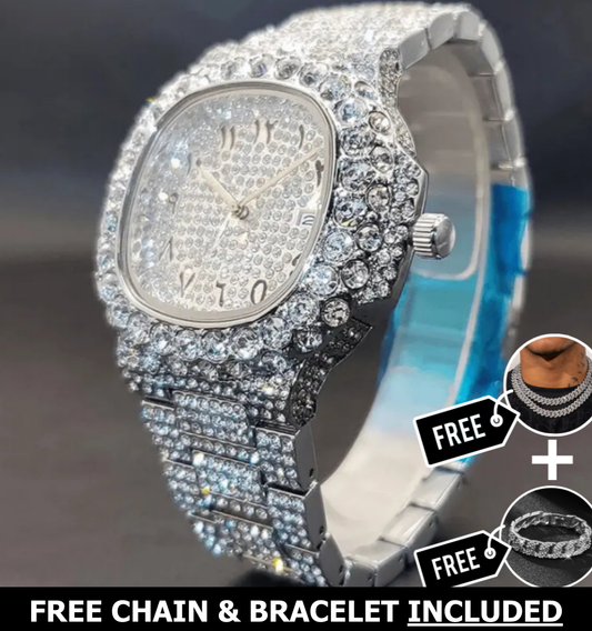 Aquilis Arabic Iced Out Watch