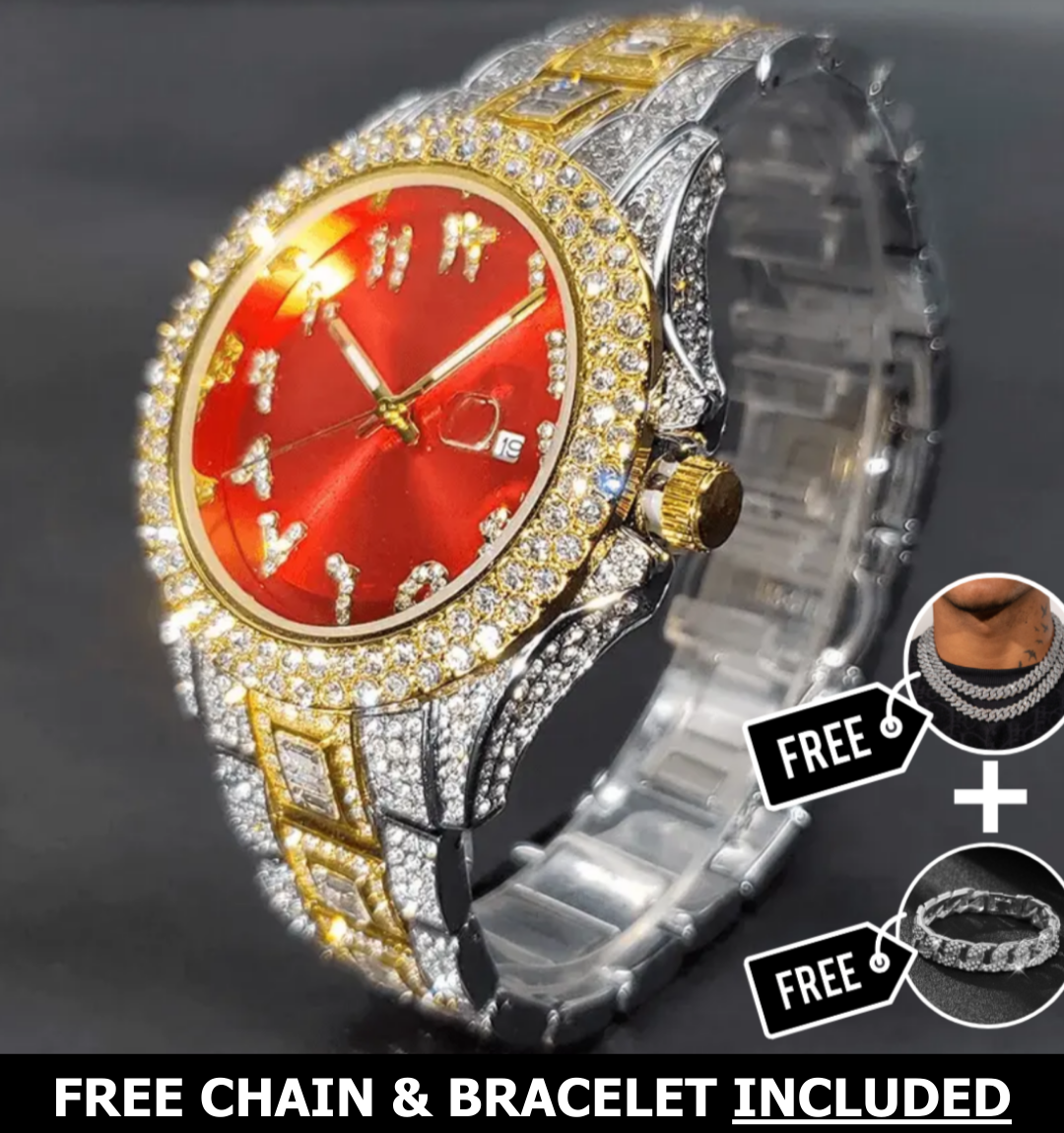 Presidential Arabic Dial Iced Out Watch