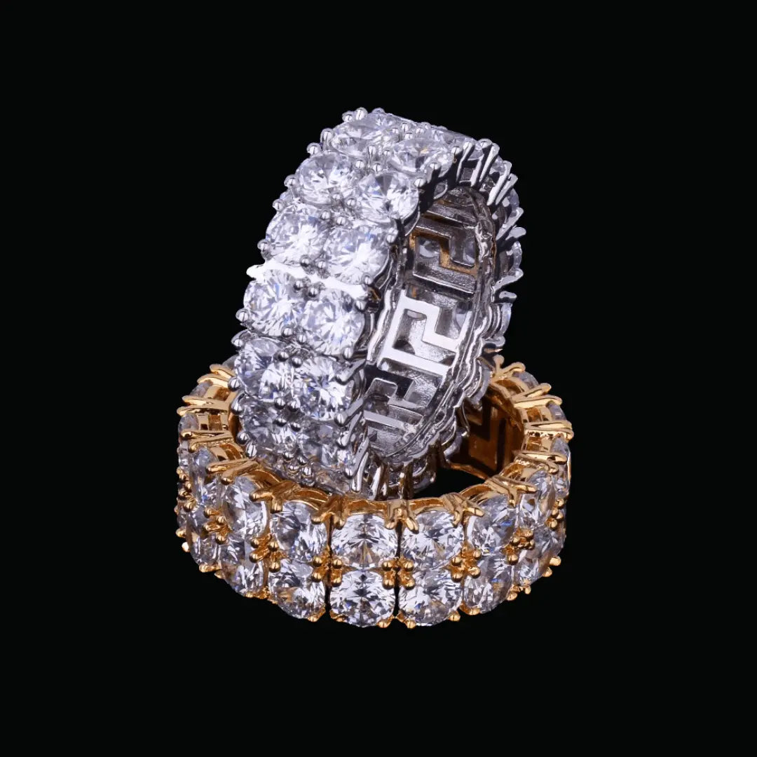 Tennis Two Rows Solitaire Iced Out Ring
