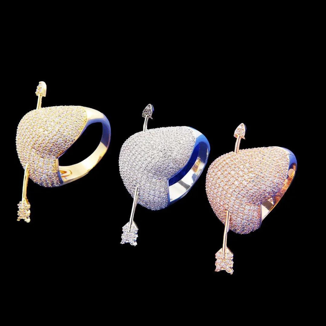 Arrow Heart Edition Iced Out Ring