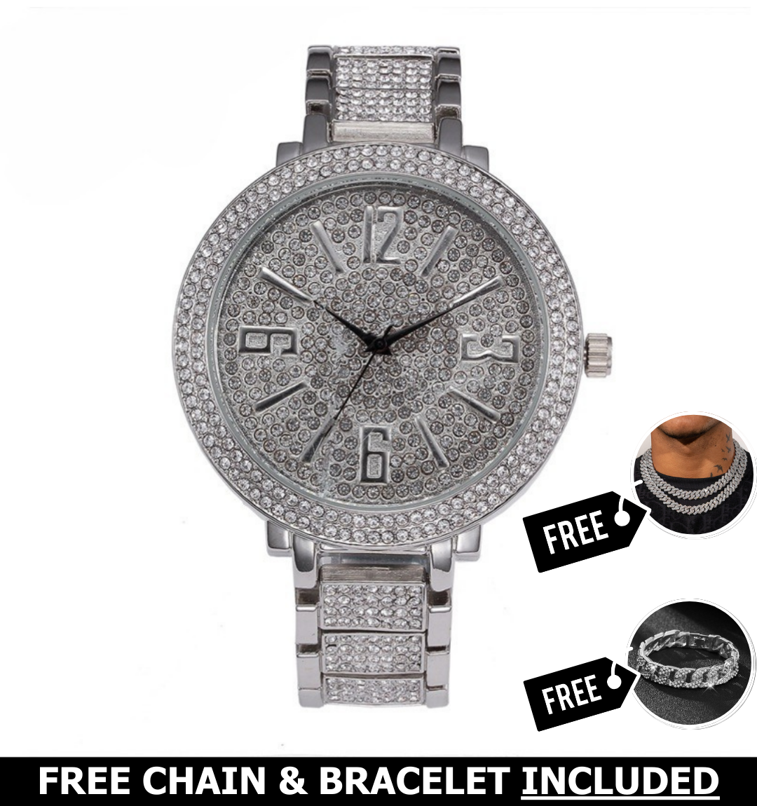 Crown Iced Out Watch