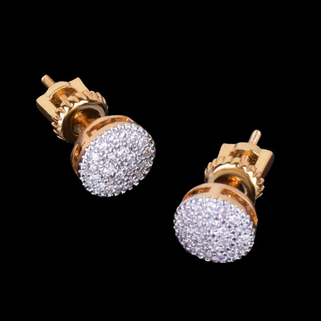 8MM Round Cut Iced Out Stud Earrings