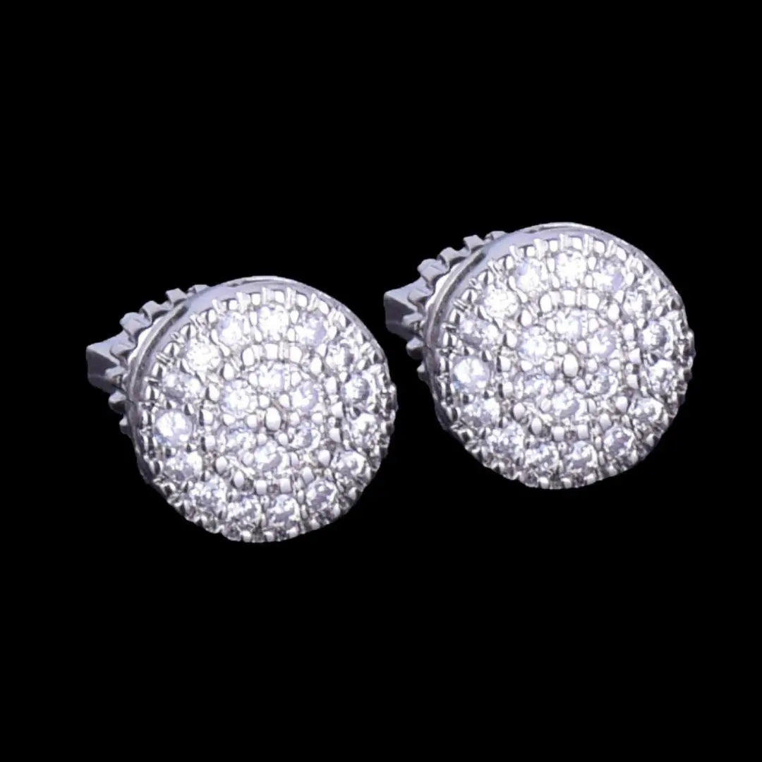 8MM Round Cut Iced Out Stud Earrings