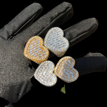 Heart Iced Out Tennis Ring