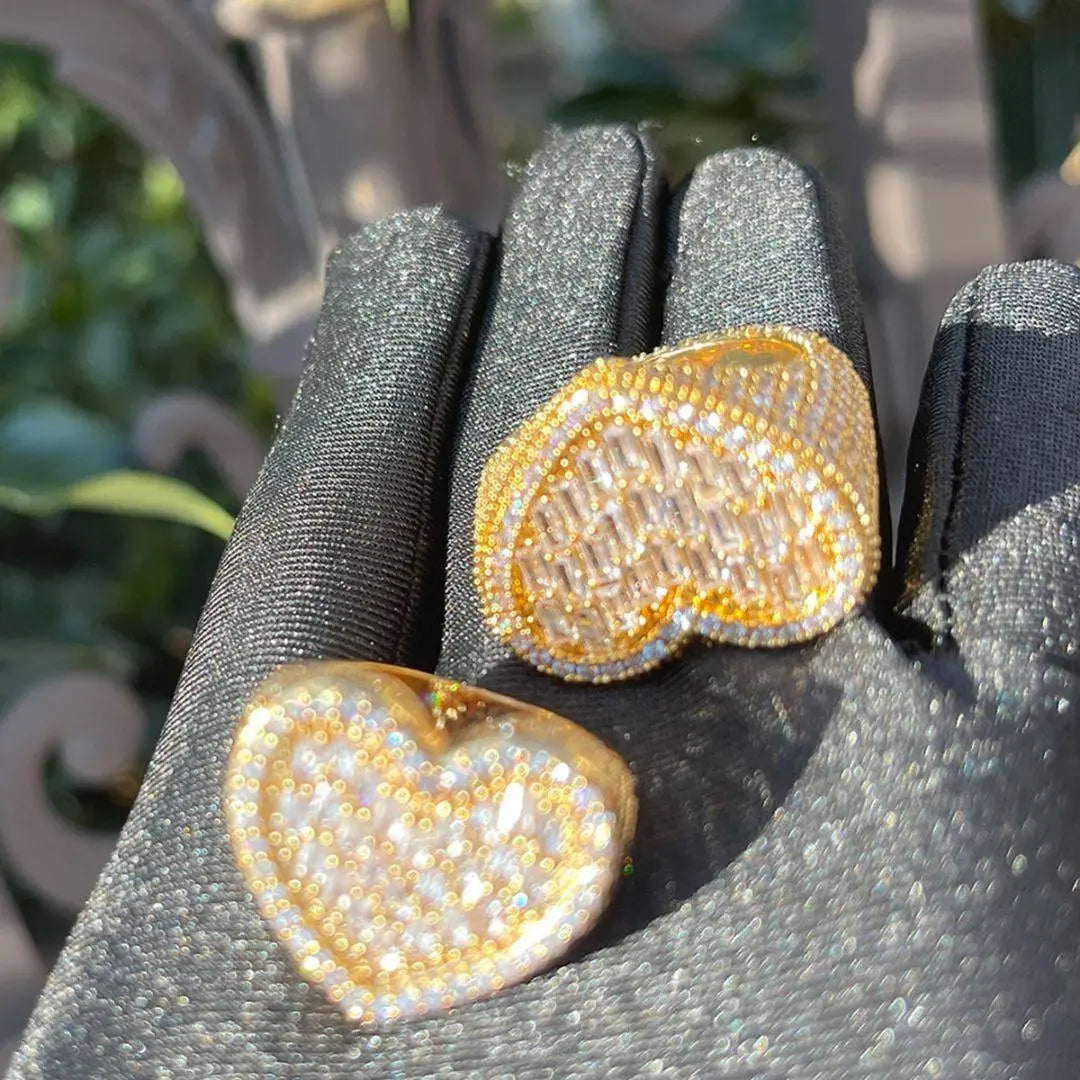 Heart Iced Out Tennis Ring