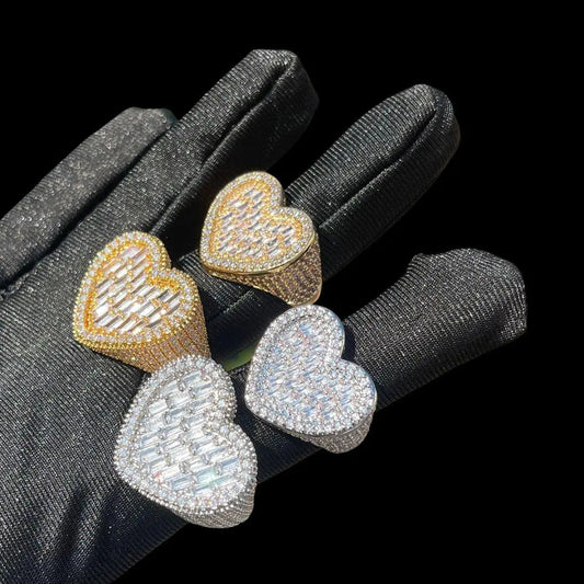 Heart Iced Out Tennis Ring