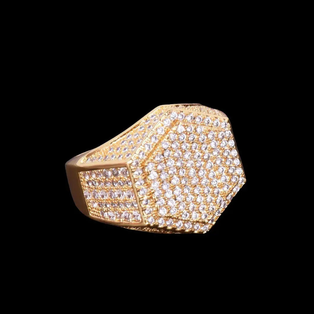 Hexagon Iced Out Ring