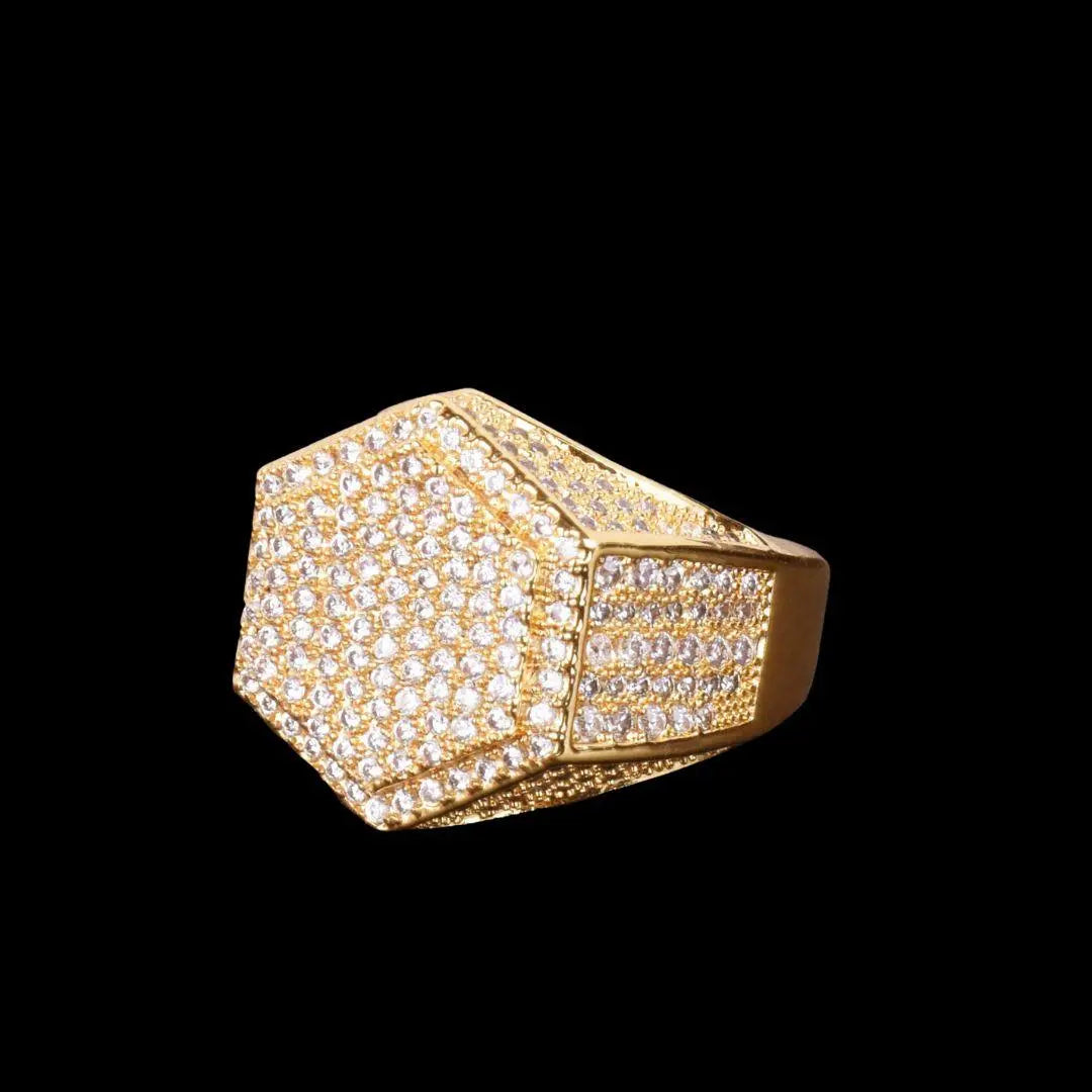 Hexagon Iced Out Ring