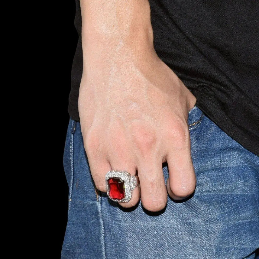 Emerald Stones Iced Out Ring