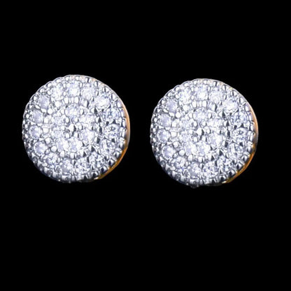 8MM Round Cut Iced Out Stud Earrings