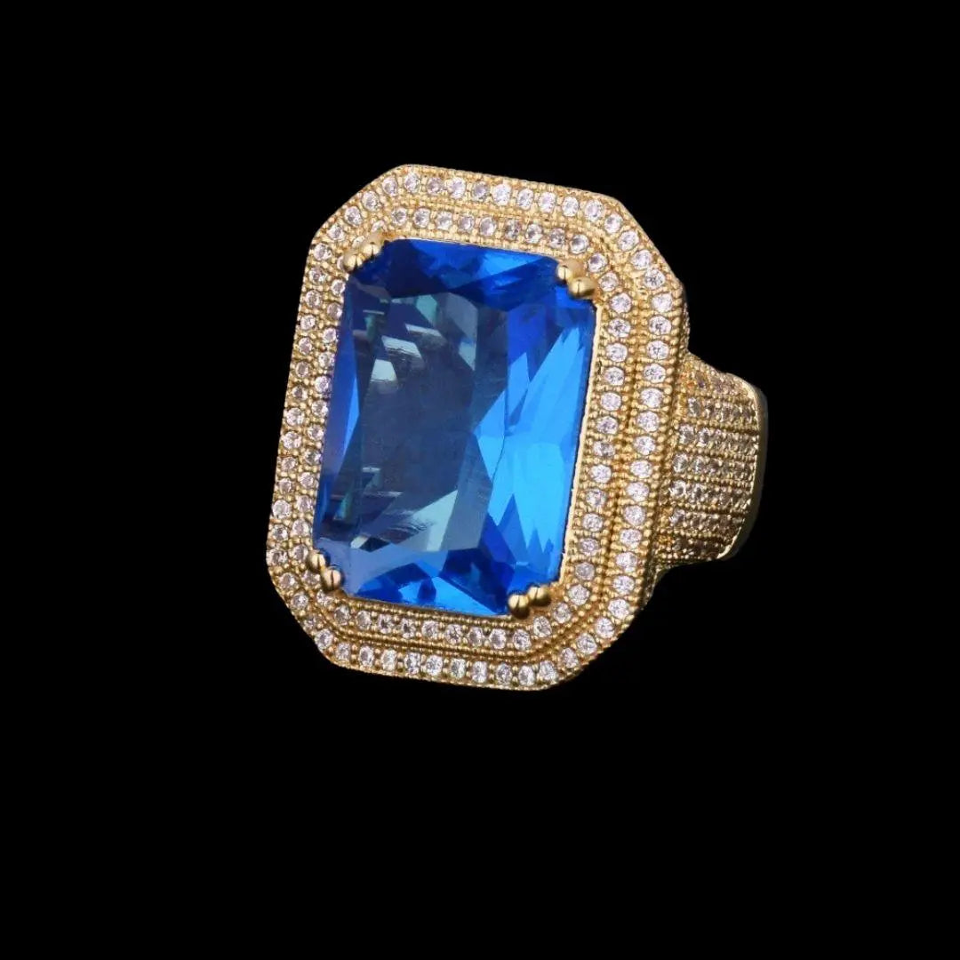 Emerald Stones Iced Out Ring