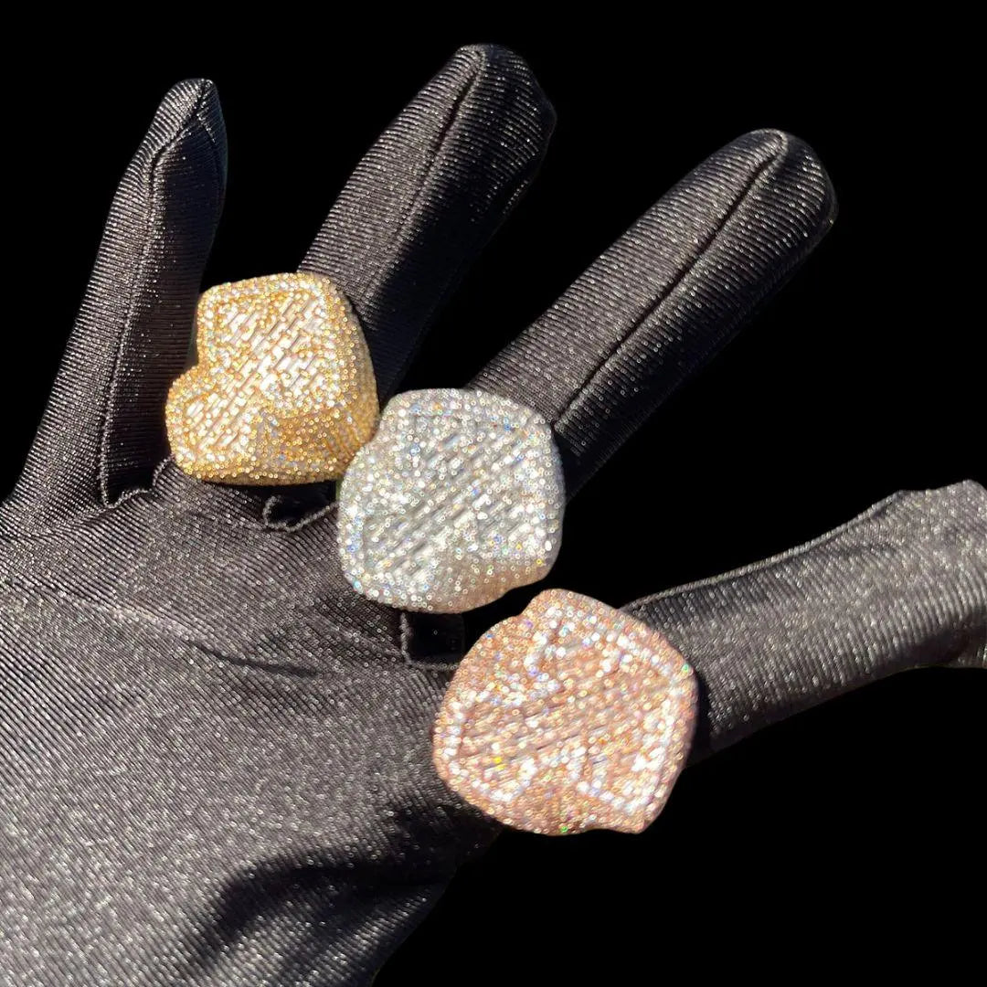 Cross Baguette Iced Out Ring