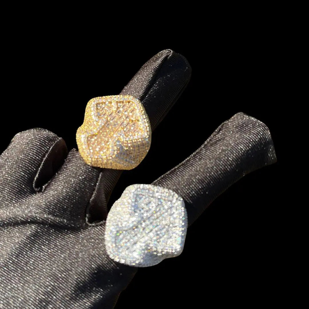 Cross Baguette Iced Out Ring