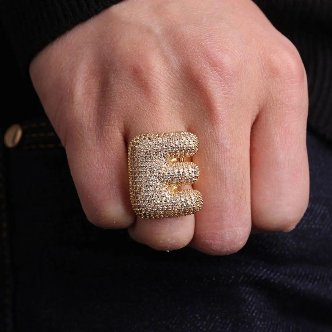 A-Z Initial Custom Letter Iced Out Ring