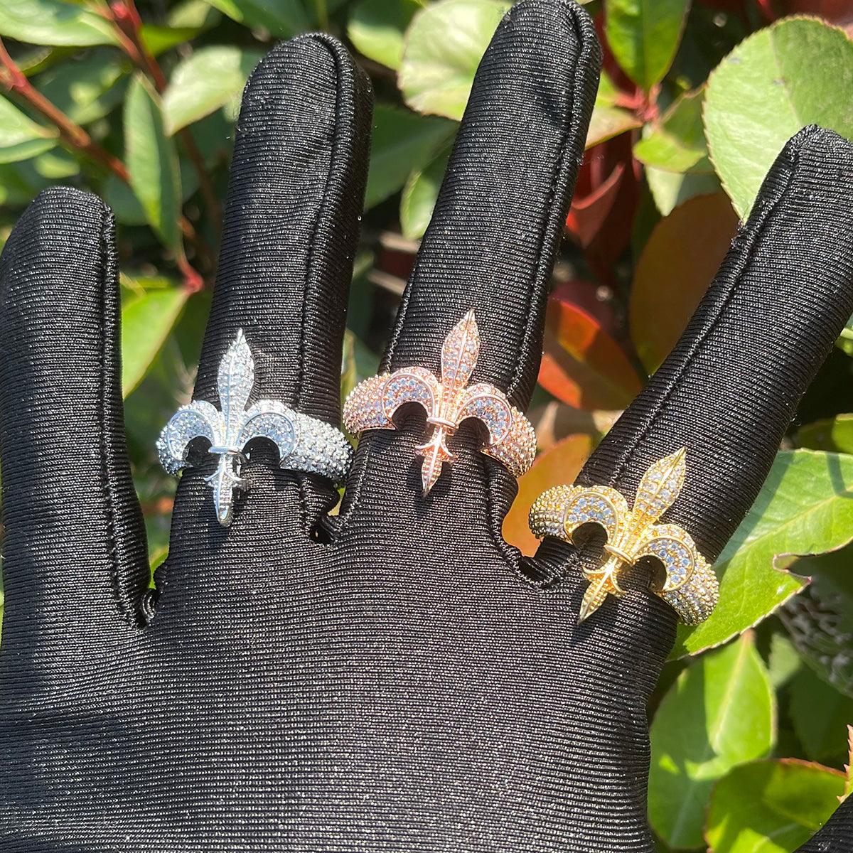 The Fleur De Lys Iced Out Ring