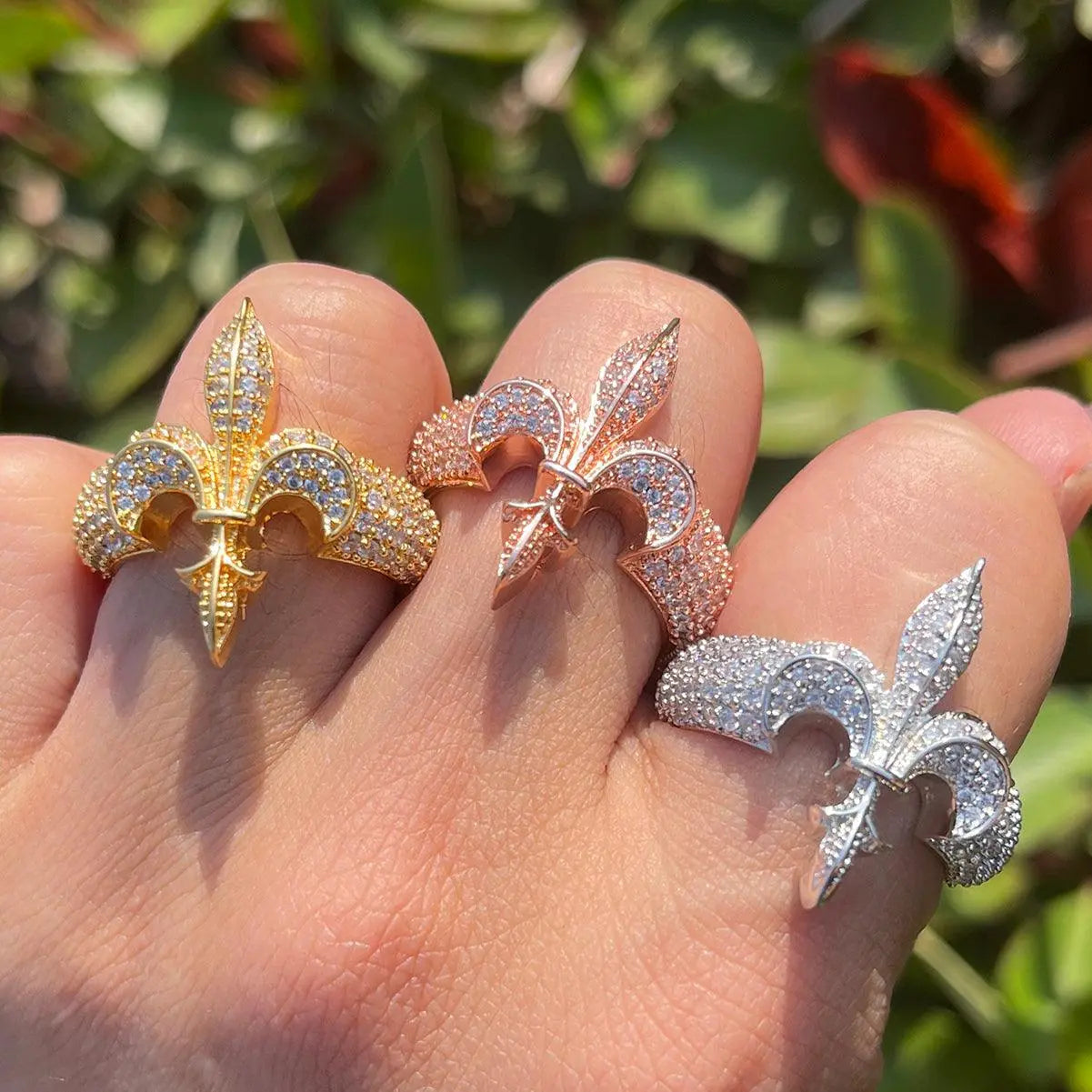 The Fleur De Lys Iced Out Ring