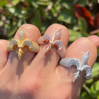 The Fleur De Lys Iced Out Ring
