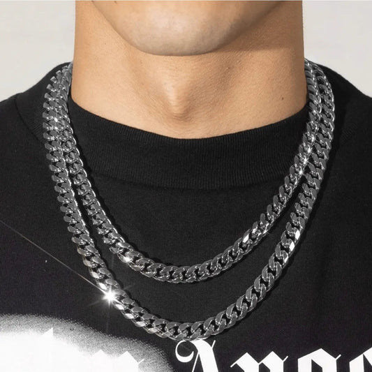 10MM CUBAN CHAIN - WHITE GOLD