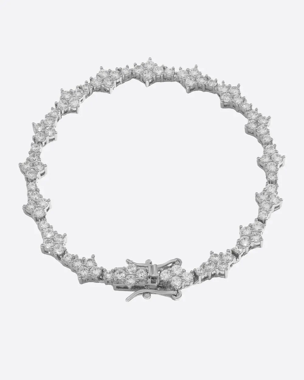 Comb Tennis Bracelet - White Gold