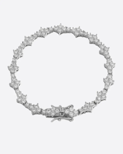 Comb Tennis Bracelet - White Gold